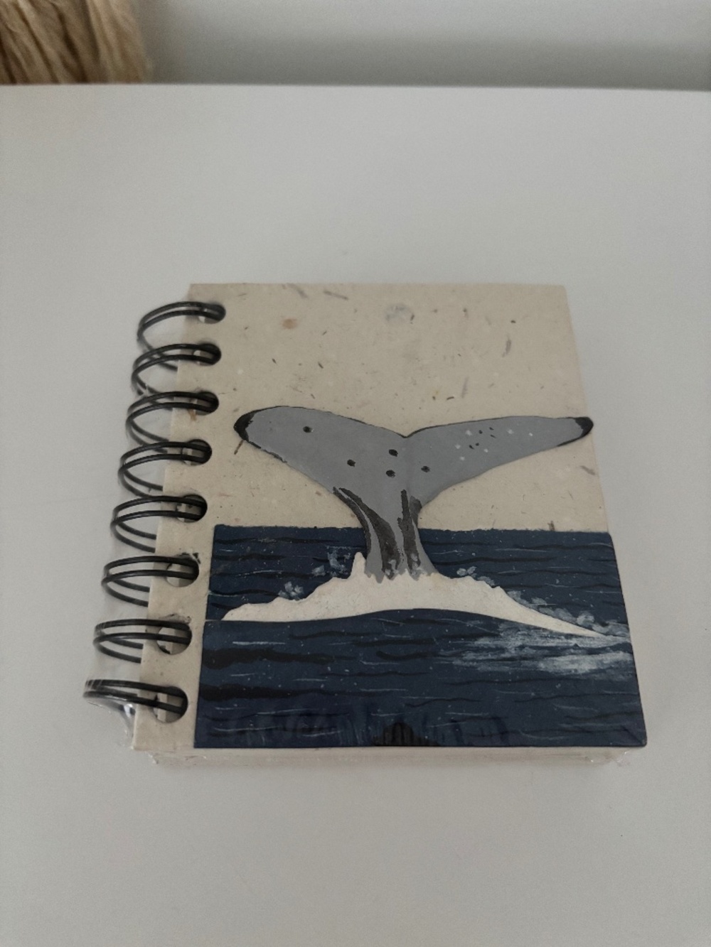 Mr. Ellie Pooh's notebook Handmade recycled paper whale tale design on front